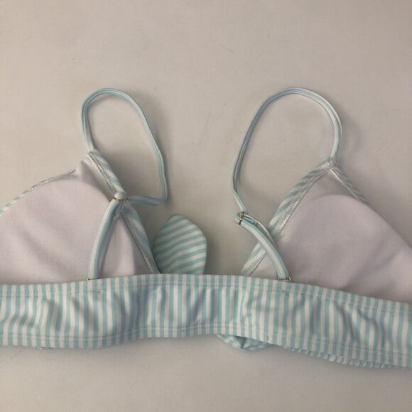 NWT Sugar Coast Large Blue Stripe Bikini Swim Top Removeable Padding #2407 - Picture 9 of 10